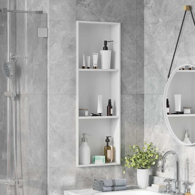 Nisza prysznicowa Biały 90 x 30 x 9,5 cm Stal nierdzewna
