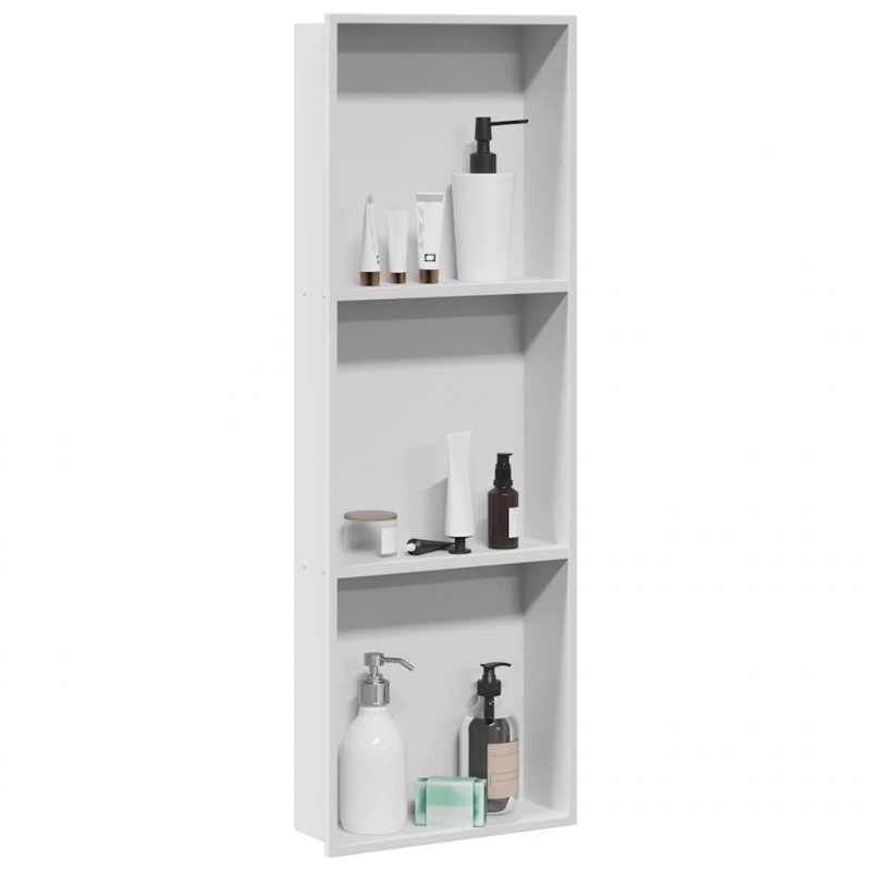 Nisza prysznicowa Biały 90 x 30 x 9,5 cm Stal nierdzewna