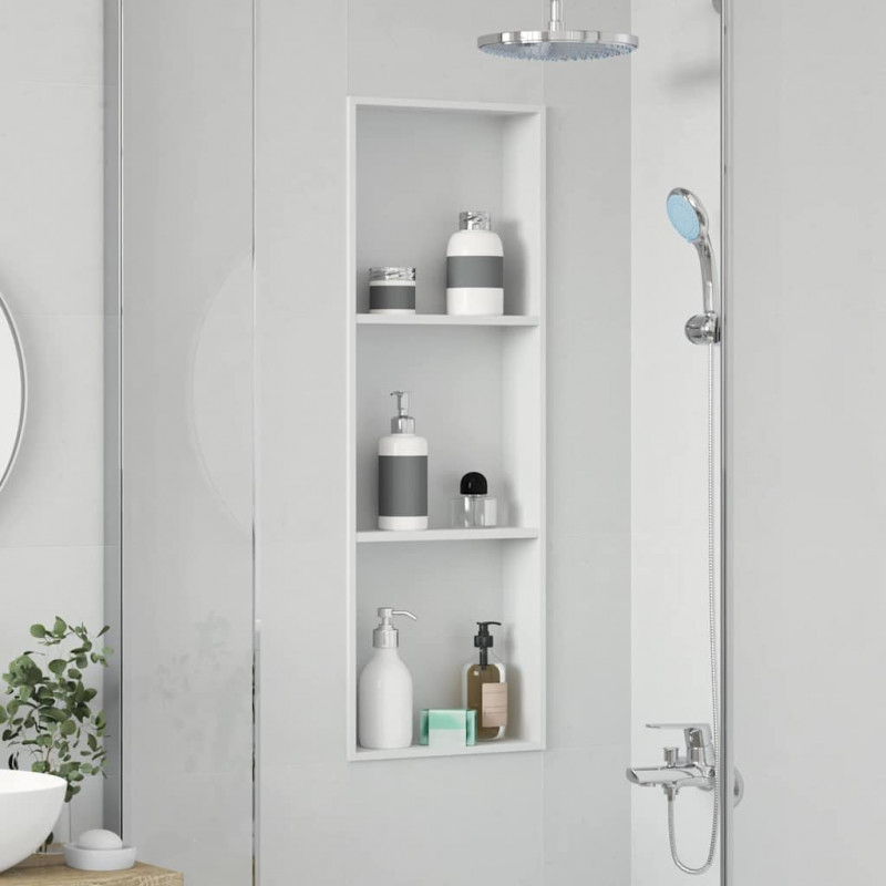 Nisza prysznicowa Biały 90 x 30 x 9,5 cm Stal nierdzewna