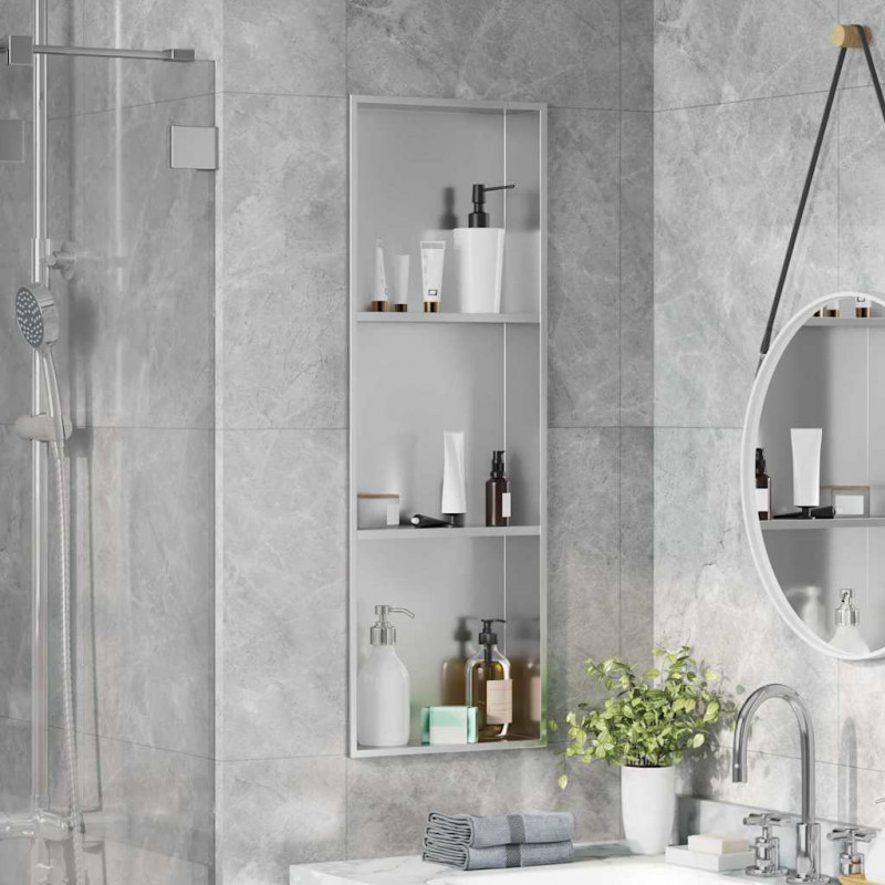 Nisza prysznicowa Srebrny 90 x 30 x 9,5 cm Stal nierdzewna