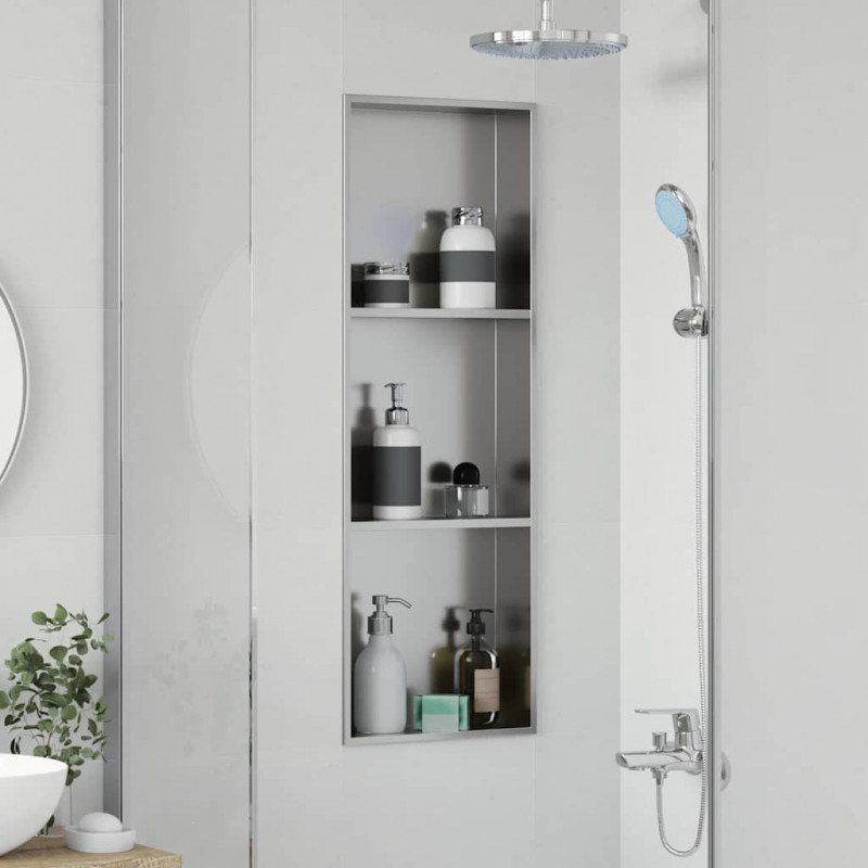 Nisza prysznicowa Srebrny 90 x 30 x 9,5 cm Stal nierdzewna