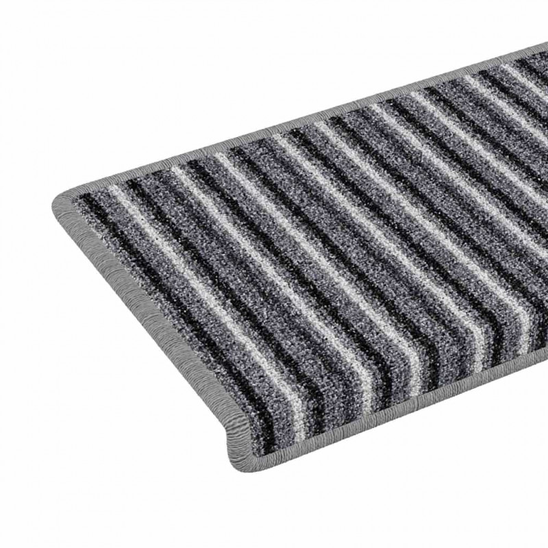 Samoprzylepne maty na schody Paski 15 pcs Szary 65 x 21 x 4 cm