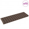 Samoprzylepne maty na schody 15 pcs Brązowy 65 x 21 x 4 cm
