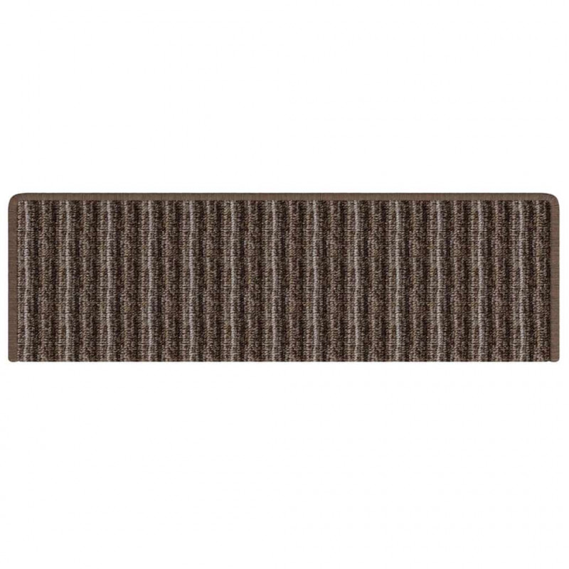 Samoprzylepne maty na schody 15 pcs Brązowy 65 x 21 x 4 cm