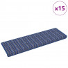 Samoprzylepne maty na schody 15 pcs Niebieski 65 x 21 x 4 cm