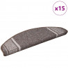 Samoprzylepne maty na schody 15 pcs Brązowy 65 x 21 x 4 cm
