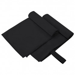 Ręczniki Sportowe 2 pcs Czarny 50 x 30 cm Poliester i poliamid