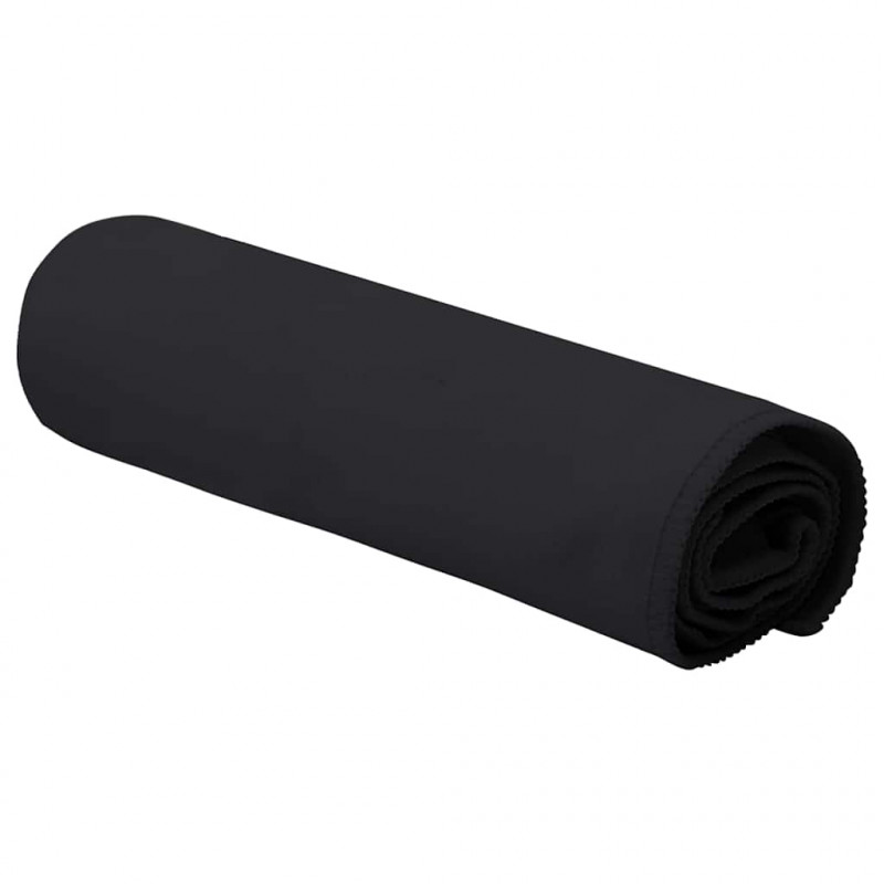 Ręczniki Sportowe 2 pcs Czarny 50 x 30 cm Poliester i poliamid