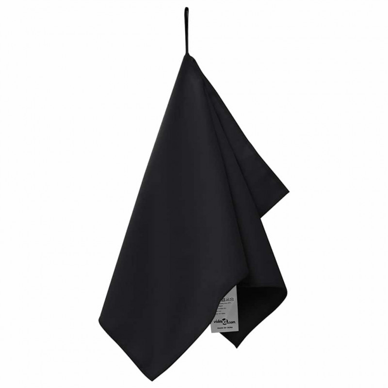 Ręczniki Sportowe 2 pcs Czarny 50 x 30 cm Poliester i poliamid