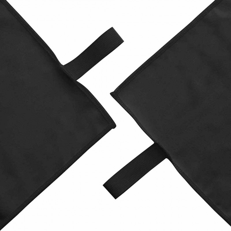 Ręczniki Sportowe 2 pcs Czarny 50 x 30 cm Poliester i poliamid