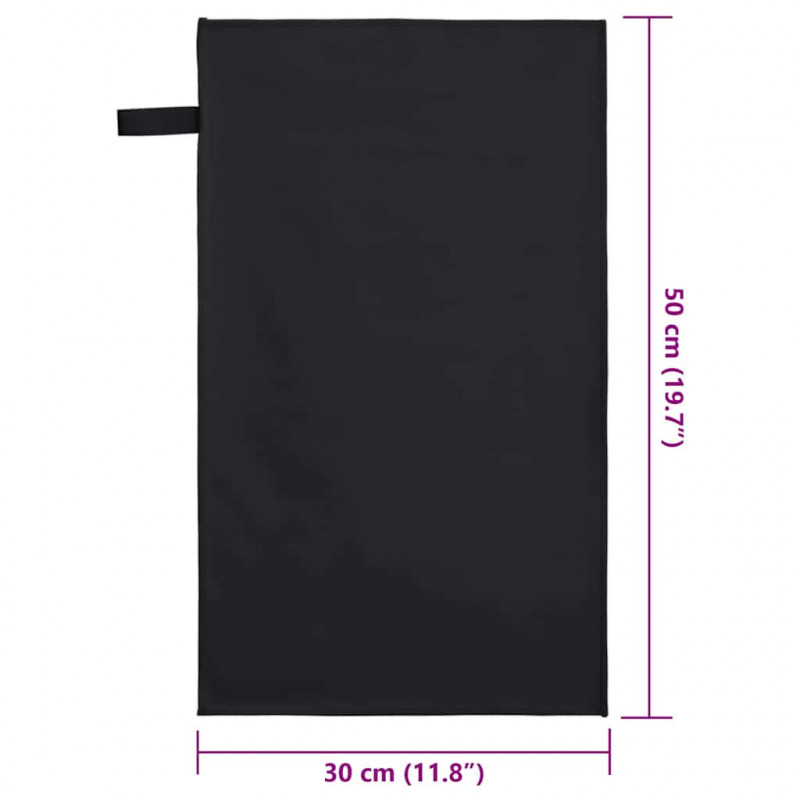 Ręczniki Sportowe 2 pcs Czarny 50 x 30 cm Poliester i poliamid