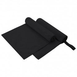 Ręczniki Sportowe 2 pcs Czarny 100 x 50 cm Poliester i poliamid