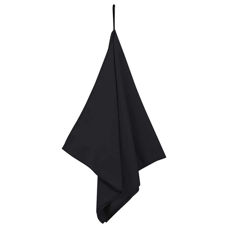 Ręczniki Sportowe 2 pcs Czarny 100 x 50 cm Poliester i poliamid
