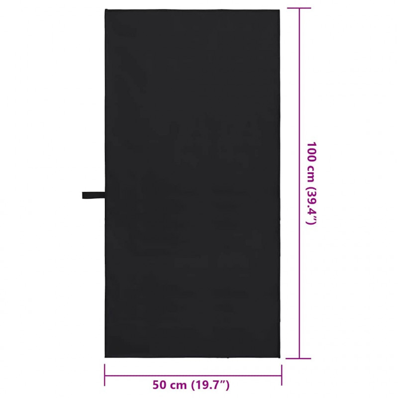 Ręczniki Sportowe 2 pcs Czarny 100 x 50 cm Poliester i poliamid