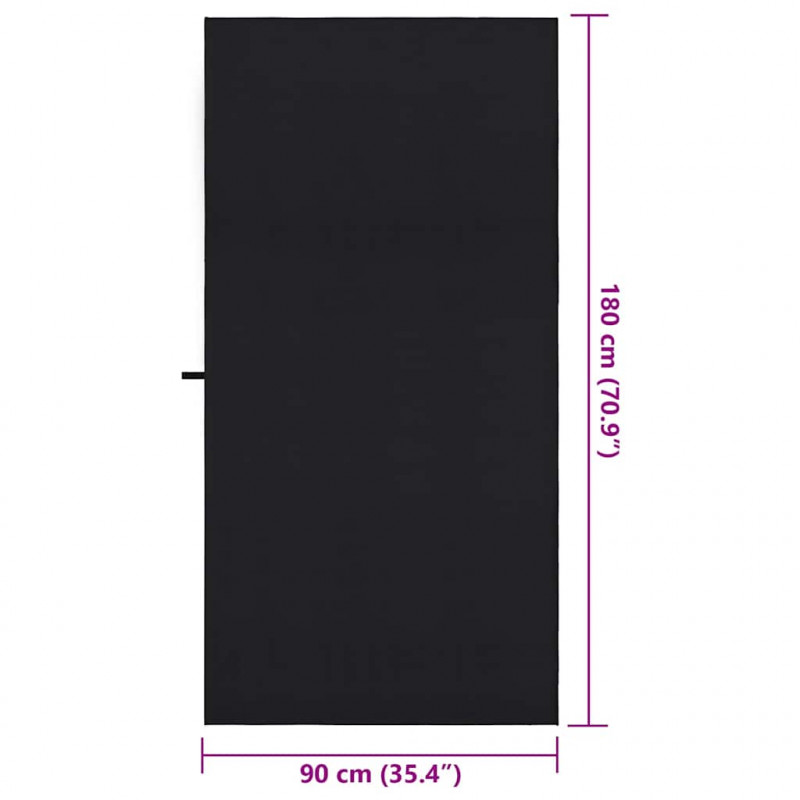Ręczniki Sportowe 2 pcs Czarny 180 x 90 cm Poliester i poliamid