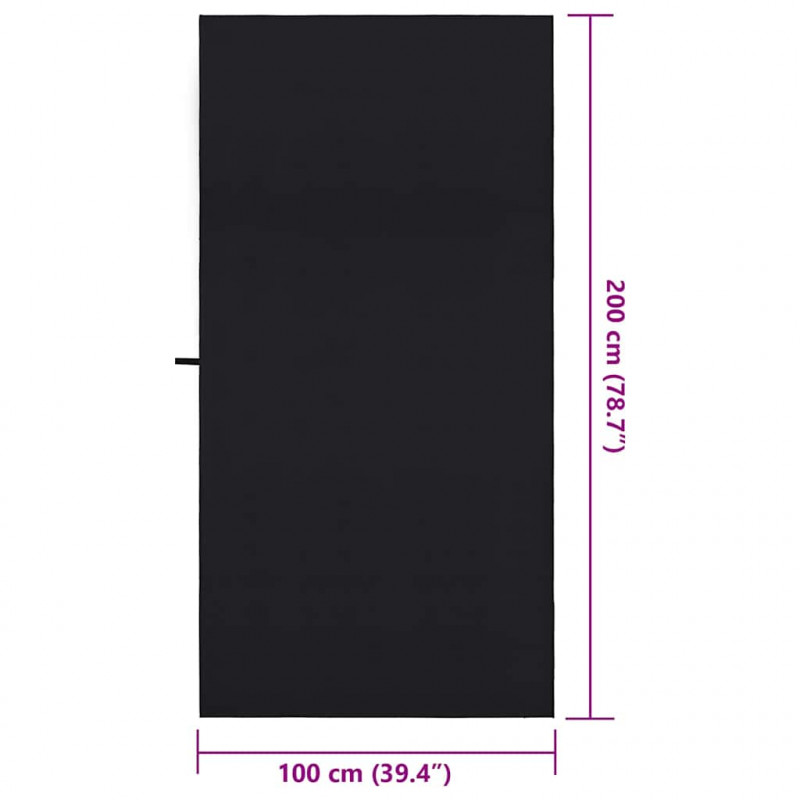 Ręczniki Sportowe 2 pcs Czarny 200 x 100 cm