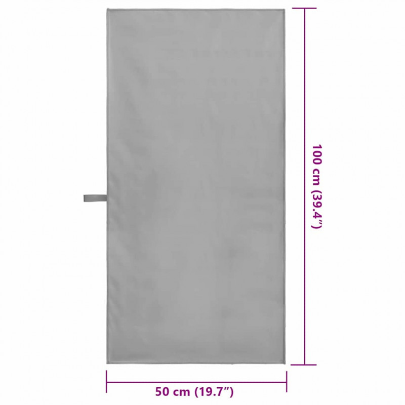 Ręczniki Sportowe 2 pcs ciemno szary 100 x 50 cm