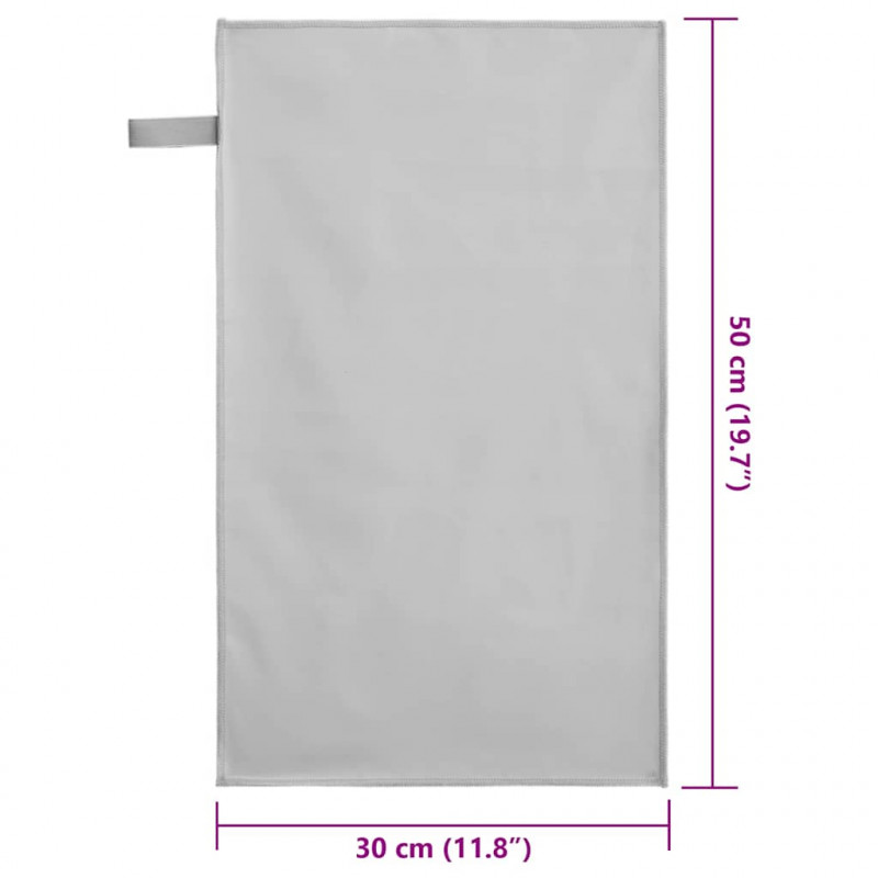 Ręczniki Sportowe 2 pcs Szary 50 x 30 cm Poliester i poliamid