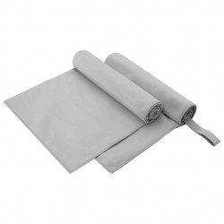 Ręczniki Sportowe 2 pcs Szary 100 x 50 cm Poliester i poliamid