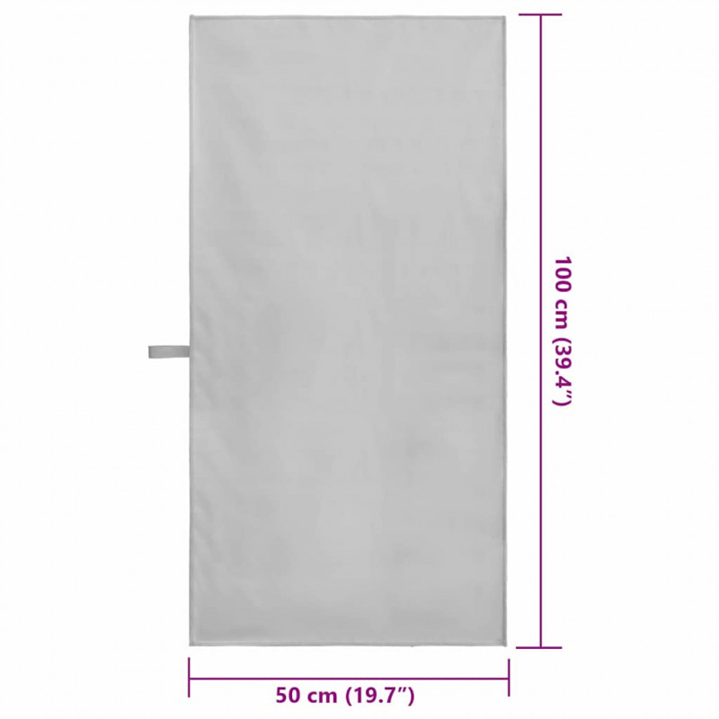 Ręczniki Sportowe 2 pcs Szary 100 x 50 cm Poliester i poliamid