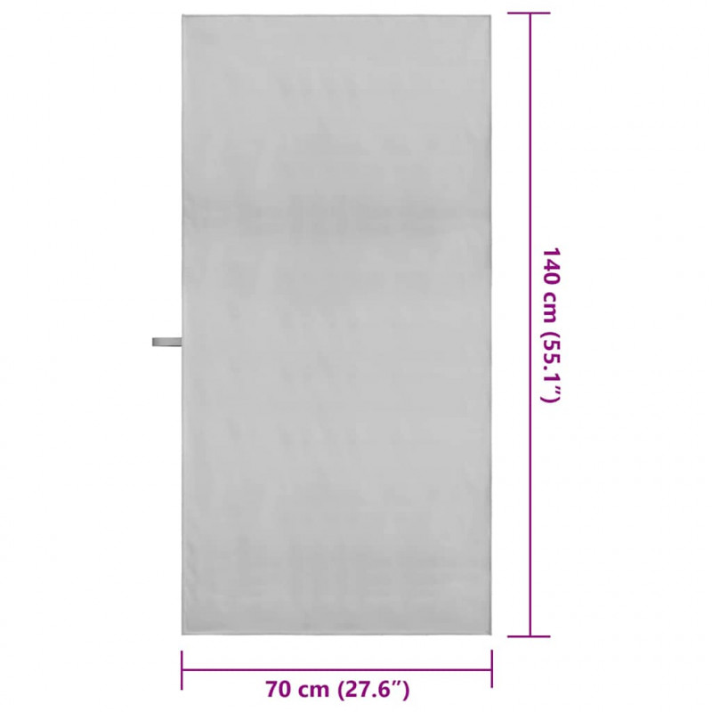 Ręczniki Sportowe 2 pcs Szary 140 x 70 cm Poliester i poliamid