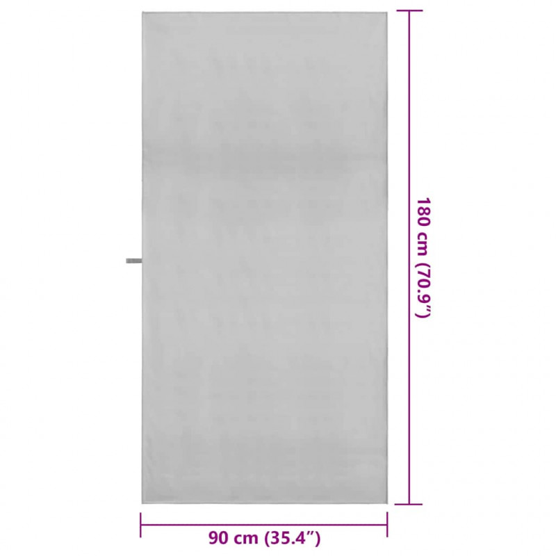 Ręczniki Sportowe 2 pcs Szary 180 x 90 cm Poliester i poliamid