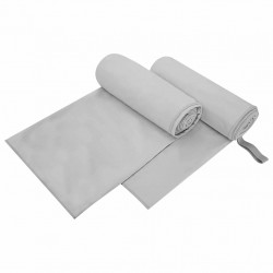 Ręczniki Sportowe 2 pcs Szary 200 x 100 cm Poliester i poliamid