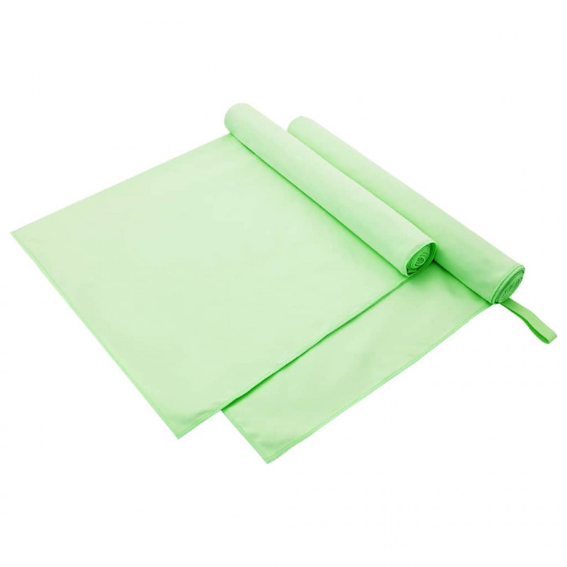 Ręczniki Sportowe 2 pcs Zielony 180 x 90 cm