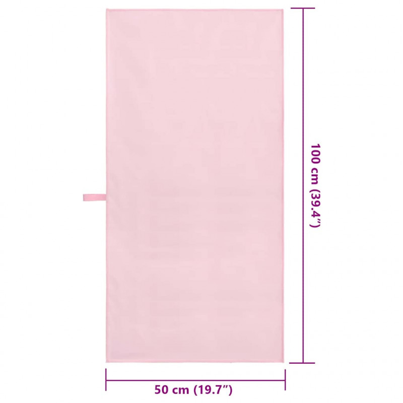 Ręczniki Sportowe 2 pcs Różowy 100 x 50 cm Poliester i poliamid