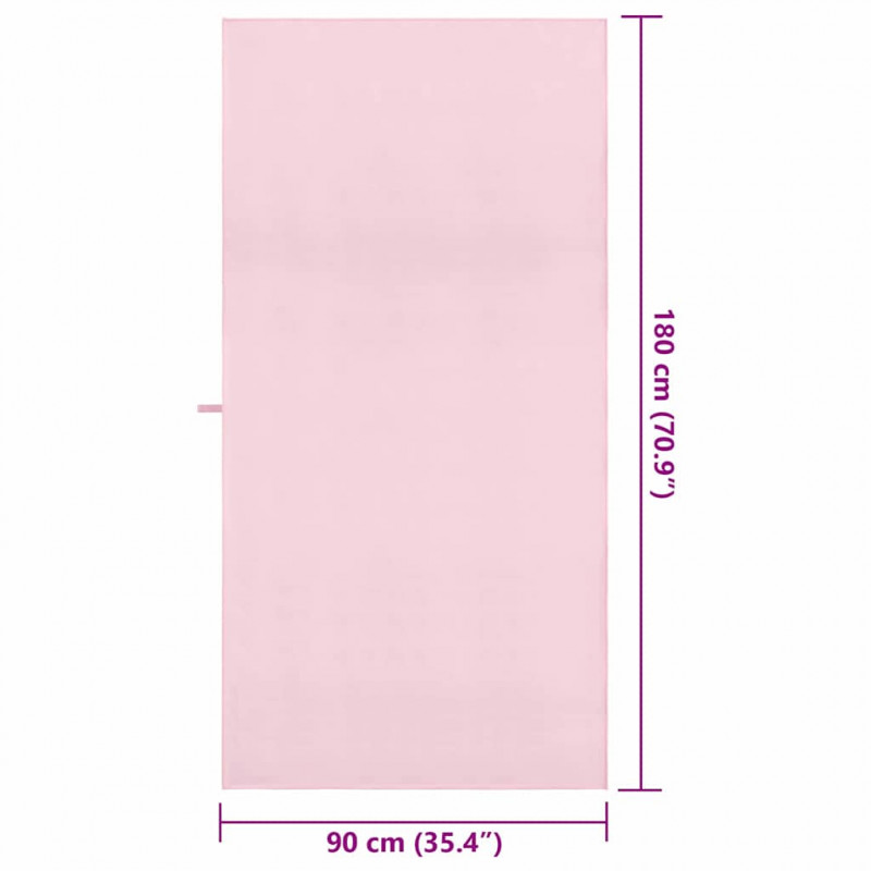 Ręczniki Sportowe 2 pcs Różowy 180 x 90 cm Poliester i poliamid
