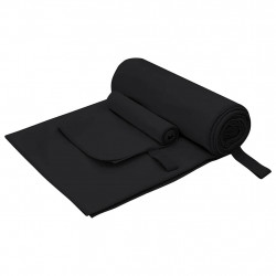 Zestaw Ręczników Sportowych 2 pcs Czarny tkanina