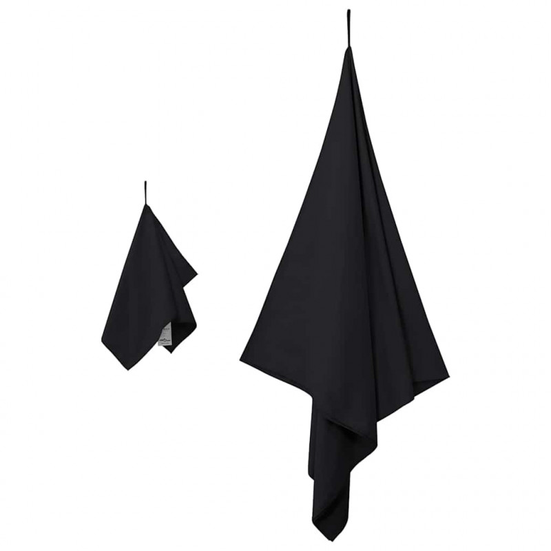 Zestaw Ręczników Sportowych 2 pcs Czarny tkanina