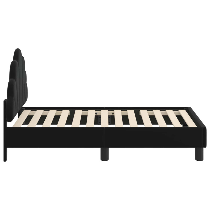 Stelaż łóżka dla malucha z oparciem Czarny 70 x 140 cm Aksamit