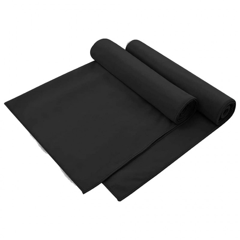 Ręczniki do Krzeseł na Zewnątrz 2 pcs Czarny 130 x 60 cm