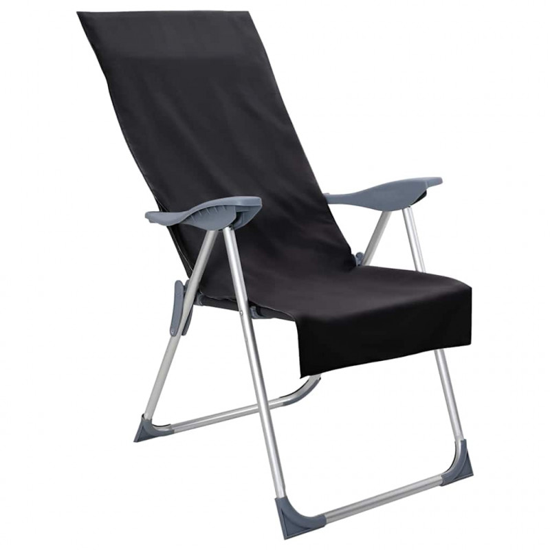 Ręczniki do Krzeseł na Zewnątrz 2 pcs Czarny 130 x 60 cm