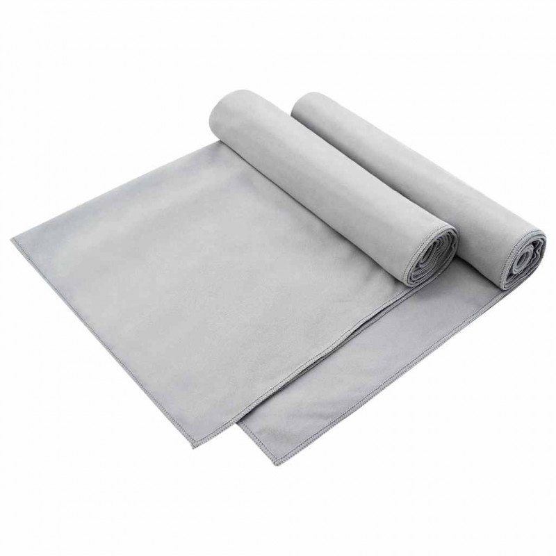 Ręczniki do Krzeseł na Zewnątrz 2 pcs Szary 130 x 60 cm