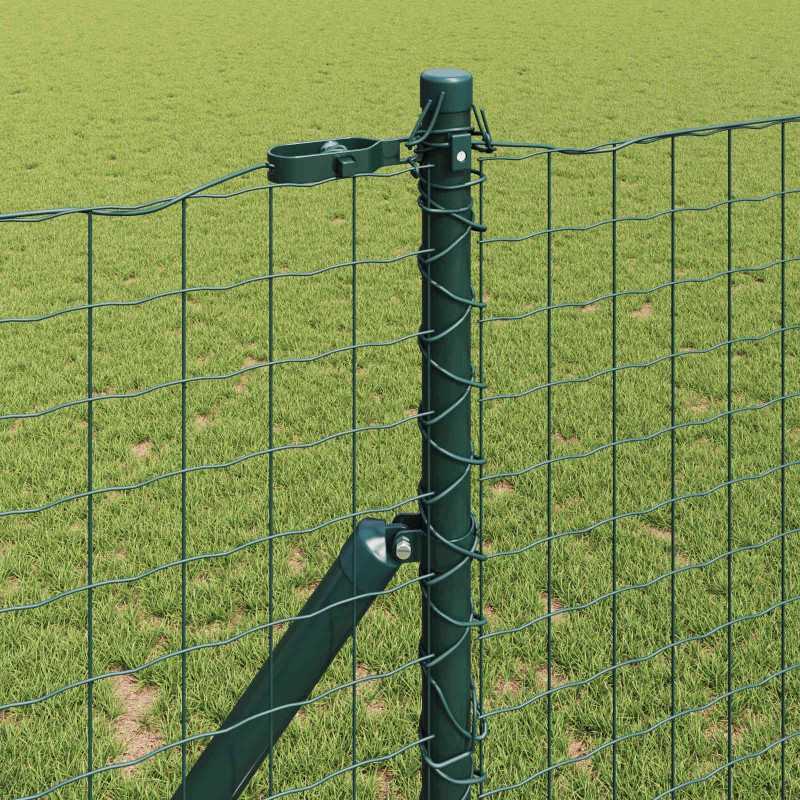 Słupek ogrodzeniowy. 2 pcs Zielony Stal Malowana Proszkowo