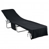 Ręczniki na leżak 2 pcs Czarny 210 x 75 cm Poliester i poliamid