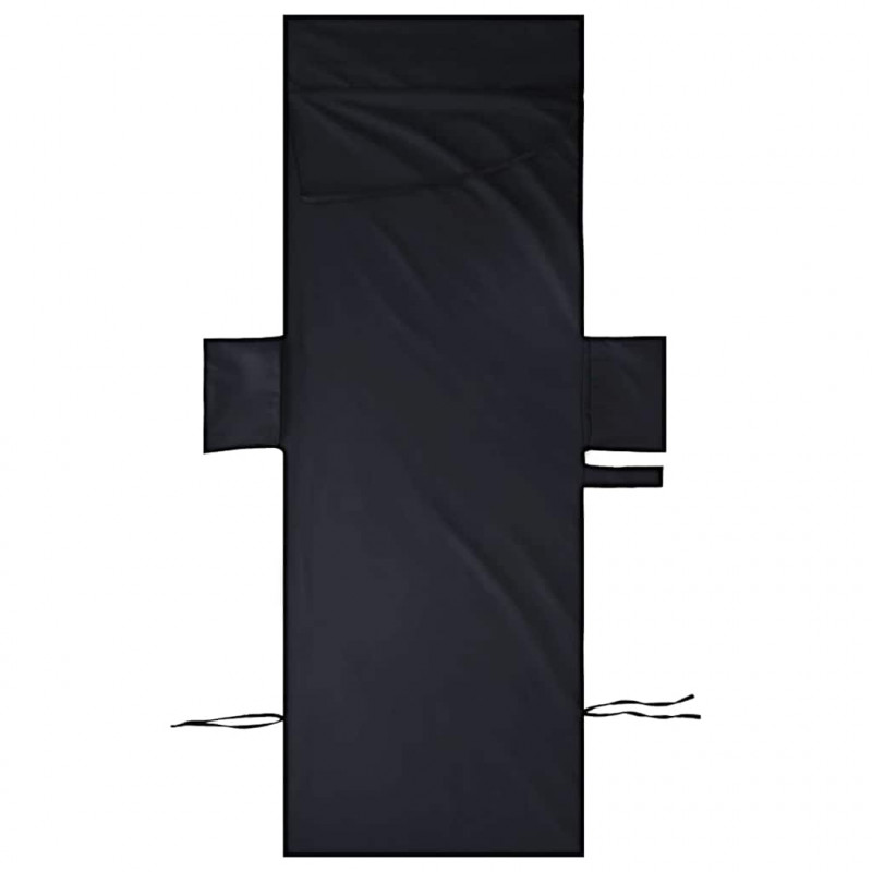 Ręczniki na leżak 2 pcs Czarny 210 x 75 cm Poliester i poliamid