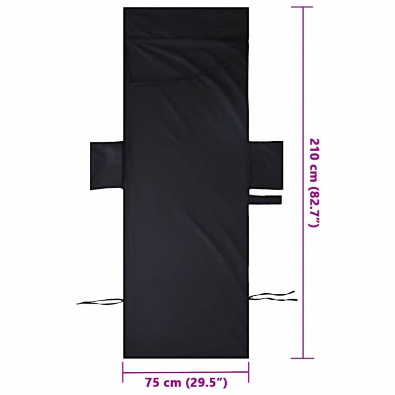 Ręczniki na leżak 2 pcs Czarny 210 x 75 cm Poliester i poliamid