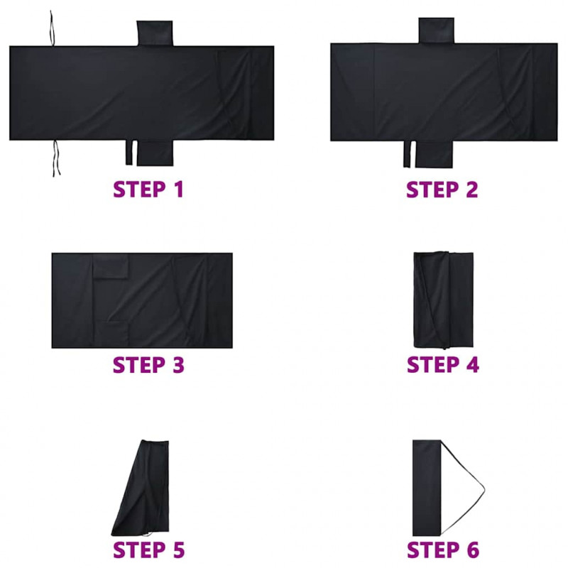 Ręczniki na leżak 2 pcs Czarny 210 x 75 cm Poliester i poliamid