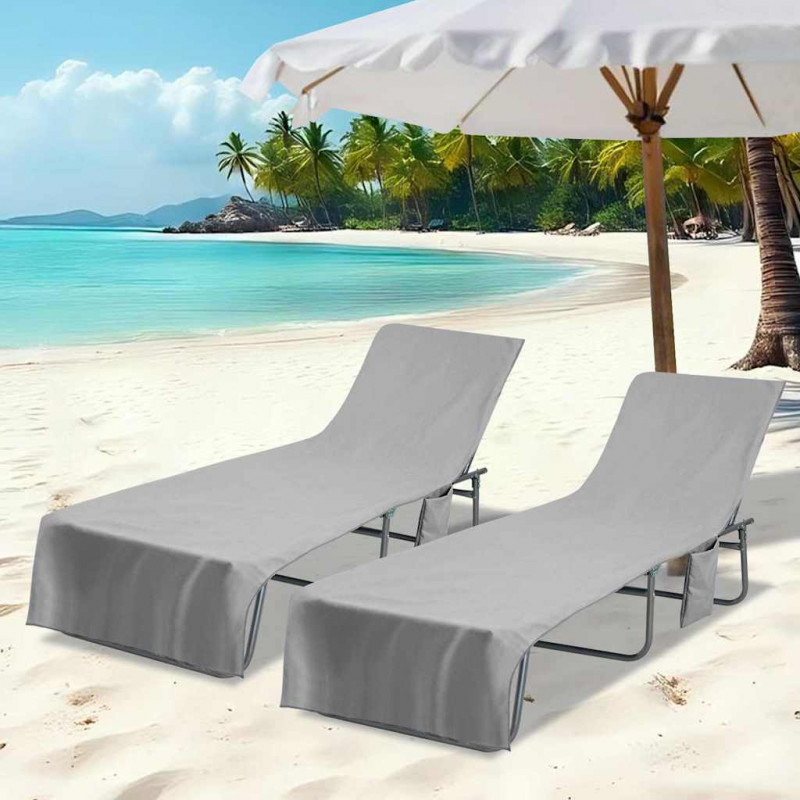 Ręczniki na leżak 2 pcs ciemno szary 210 x 75 cm