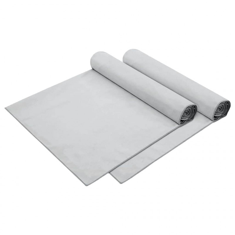 Ręczniki na leżak 2 pcs Szary 210 x 75 cm Poliester i poliamid