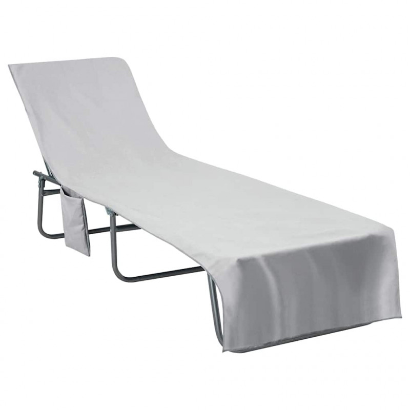 Ręczniki na leżak 2 pcs Szary 210 x 75 cm Poliester i poliamid
