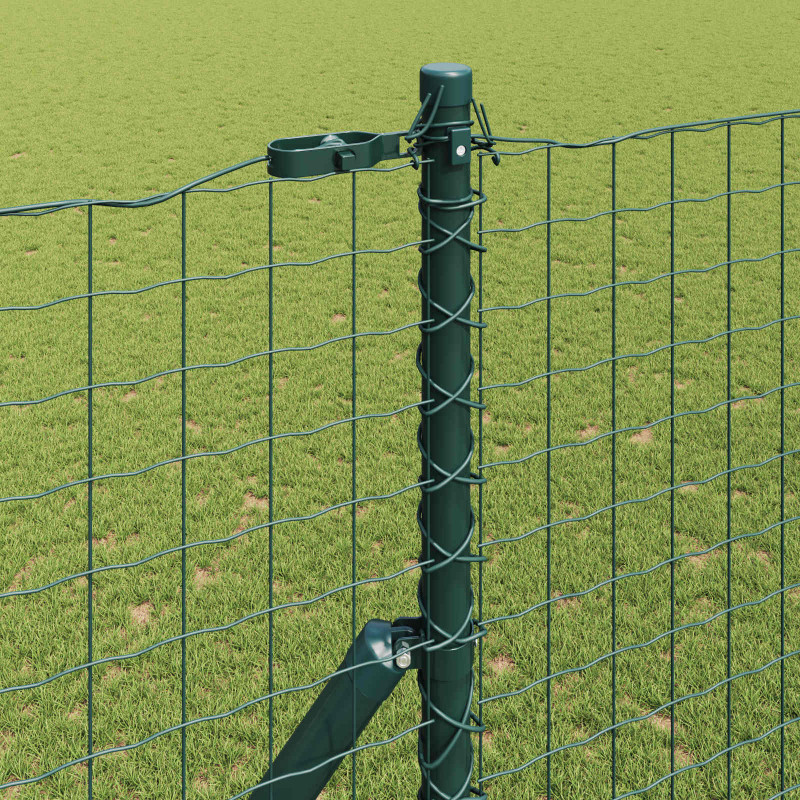 Słupek ogrodzeniowy. 2 pcs Zielony Stal Malowana Proszkowo