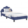Łóżko Dziecięce z Ramą i Zagłówkiem Niebieski policyjny Aksamit