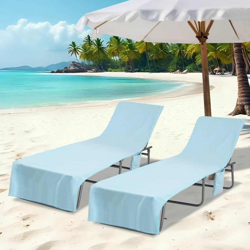 Ręczniki na leżak 2 pcs Niebieski 210 x 75 cm