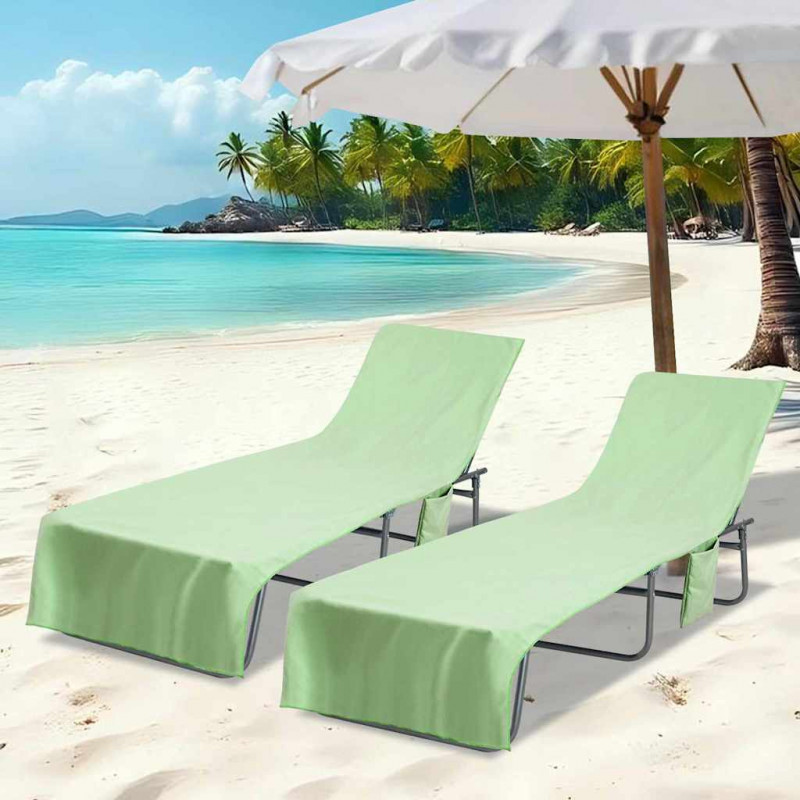 Ręczniki na leżak 2 pcs Zielony 210 x 75 cm