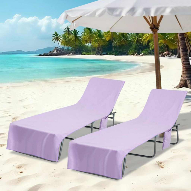 Ręczniki na leżak 2 pcs Fioletowy 210 x 75 cm