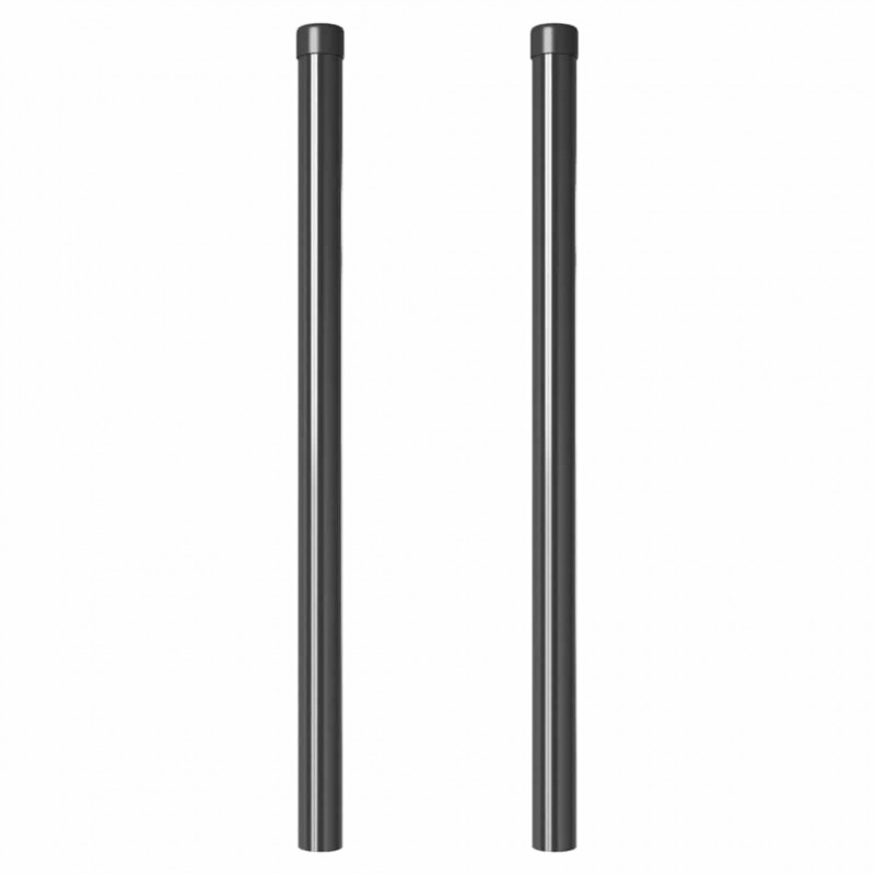 Słupek ogrodzeniowy. 2 pcs Szary 80 cm Stal Malowana Proszkowo